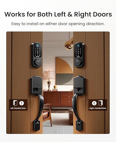 Miniatura 8 de DESLOC B200 Cerradura de Puerta de Entrada sin Llave con Mango, Cerraduras Inteligentes para Puerta Delantera, Cerradura de Seguridad Inteligente,