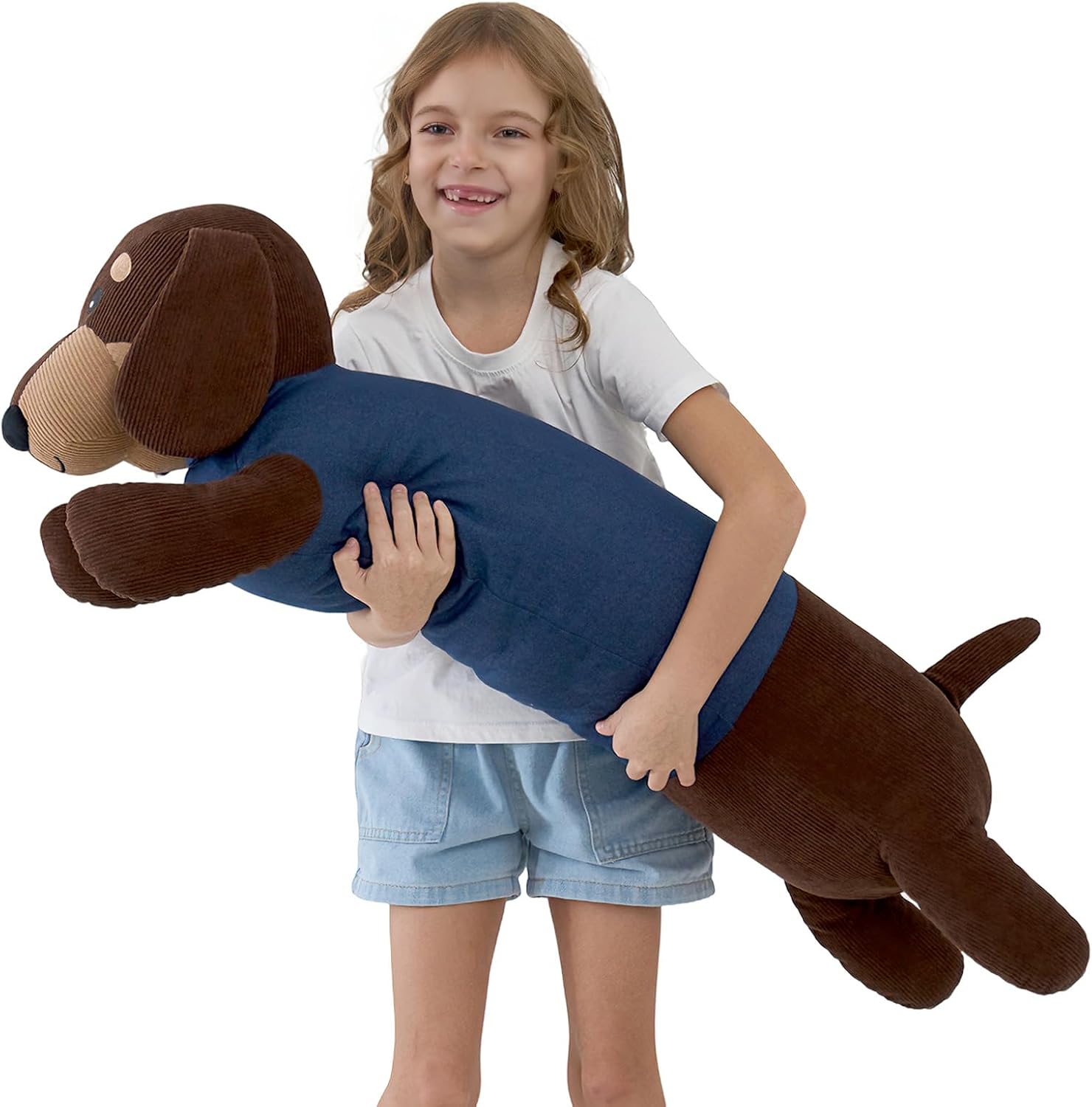 44 inch Giant Dachshung Dog Stuffed Animal, Cute Dachshung Wiener Dog Plush Toy Large Long Body Pillow Plushies Decor Gift Kids Boy Girl, Birthday