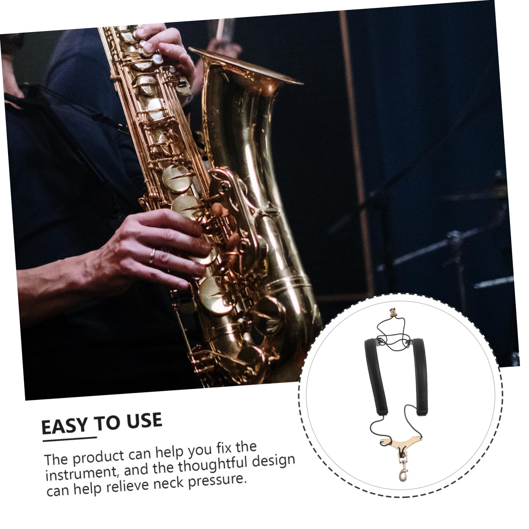 Abaodam Harnais De Saxophone Portable Sangle Épaule Pour Saxophone Sangle De Poitrine