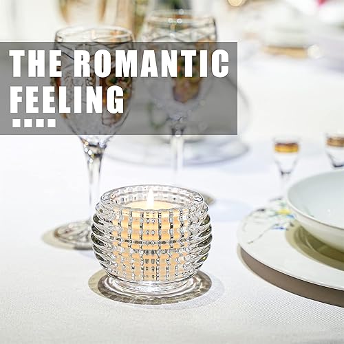 Miniatura 2 de Portavelas votivas redondas de vidrio transparente, portavelas de té de cristal de otoño para centros de mesa, votivo para decoración de fiesta de