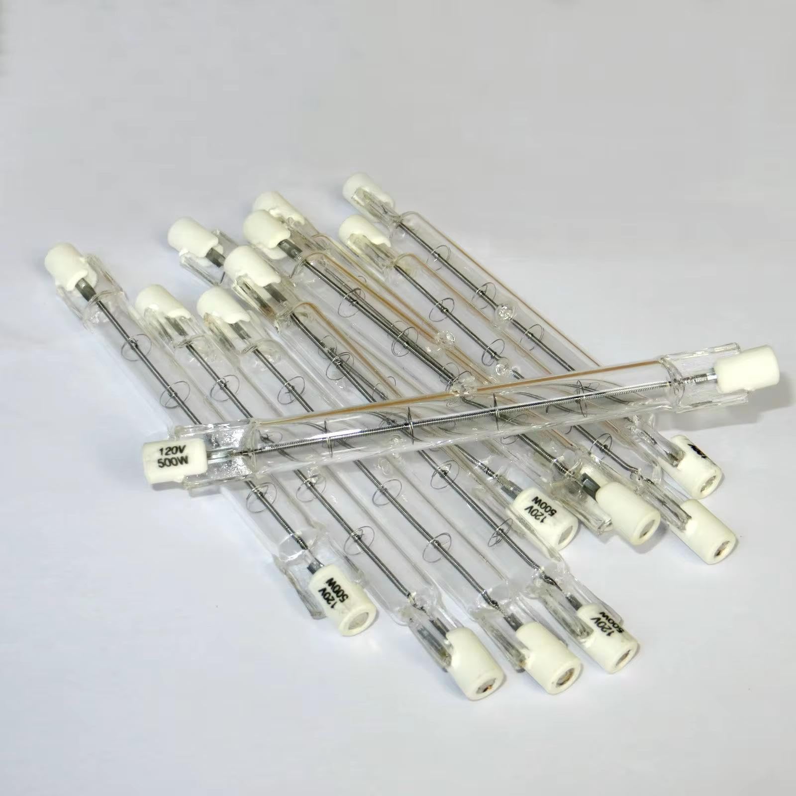 R7S Halogen-Wolfram-Filament-Leuchtmittel, 10 Stück, 118 mm, 120 V/230 V, 500 W, J-Typ T3 Halogen-Leuchtröhren, 50 Stück, 110 V -J118