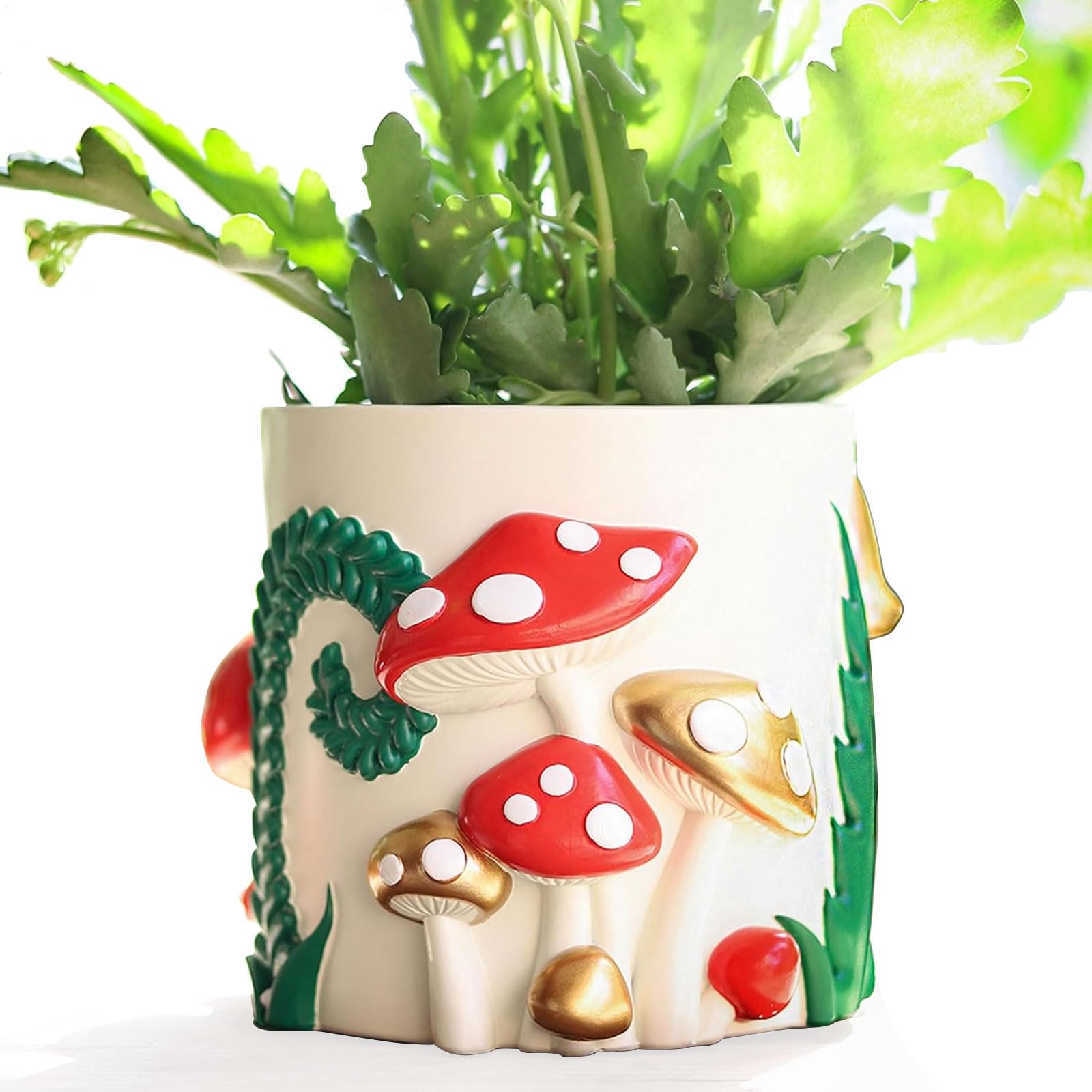 GUGUGO Bunte Bienen & Sonnenblumen Blumentöpfe – Handbemalte Sukkulententöpfe Mit Drainage, 12x12 Cm, Aus Kunstharz