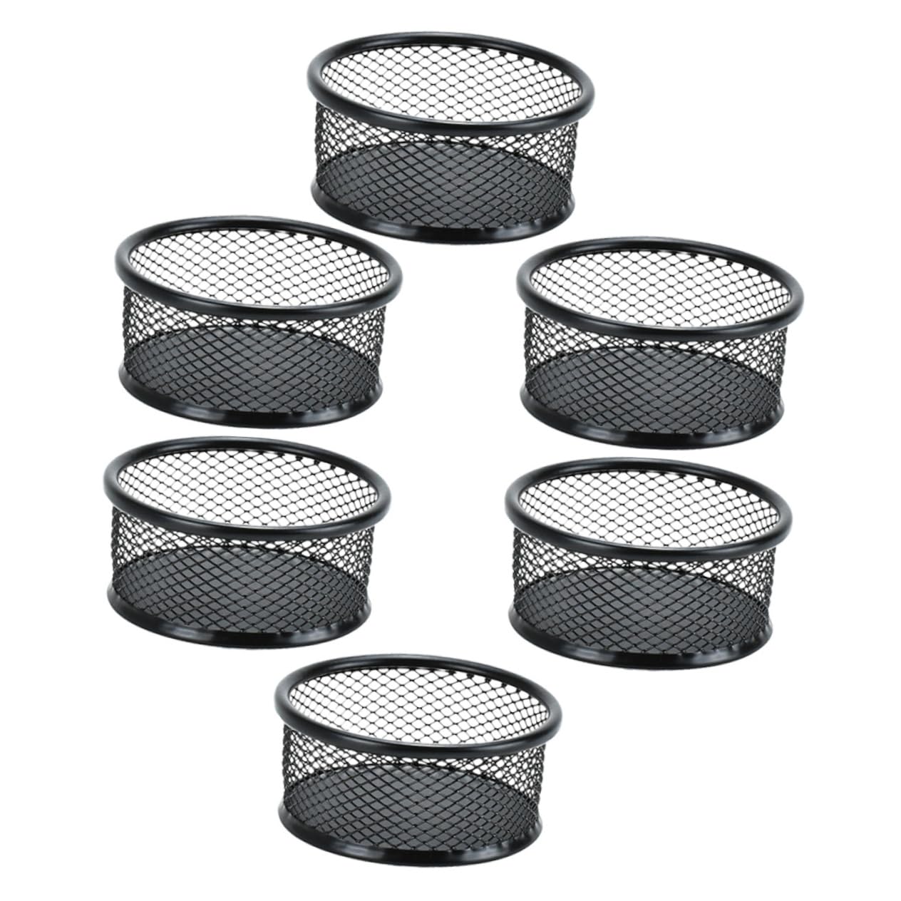 KALLORY 6pcs Mesh Paperclip Organizer Stylish Desk Holder for Binder Clips Paper Clips and Office Supplies Storage Material for Home Office and School Use