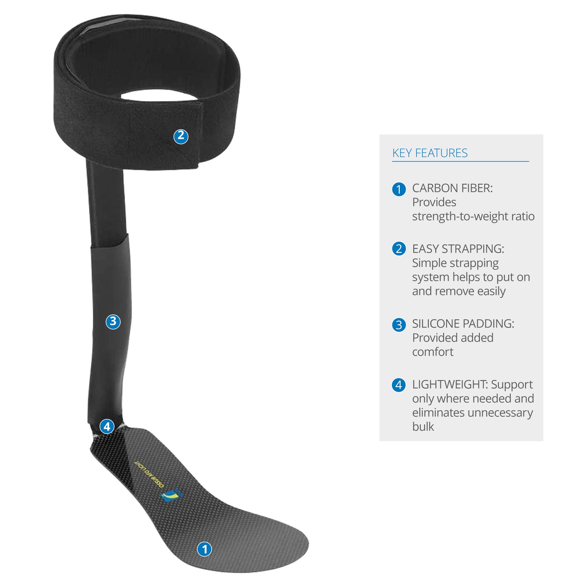 Ossur AFO Light Foot Orthosis for Mild to Moderate Drop Foot Caused by