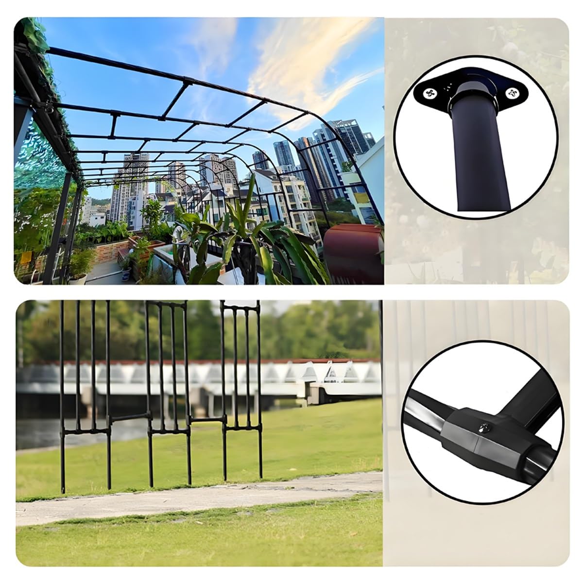 Łuk ogrodowy, kratka do roślin pnących, półboczna metalowa altana do róż i winorośli, solidna pergola zewnętrzna, zielona, szer. 2,7 x wys. 2,40 m, idealna na wesela i dekoracje ogrodowe