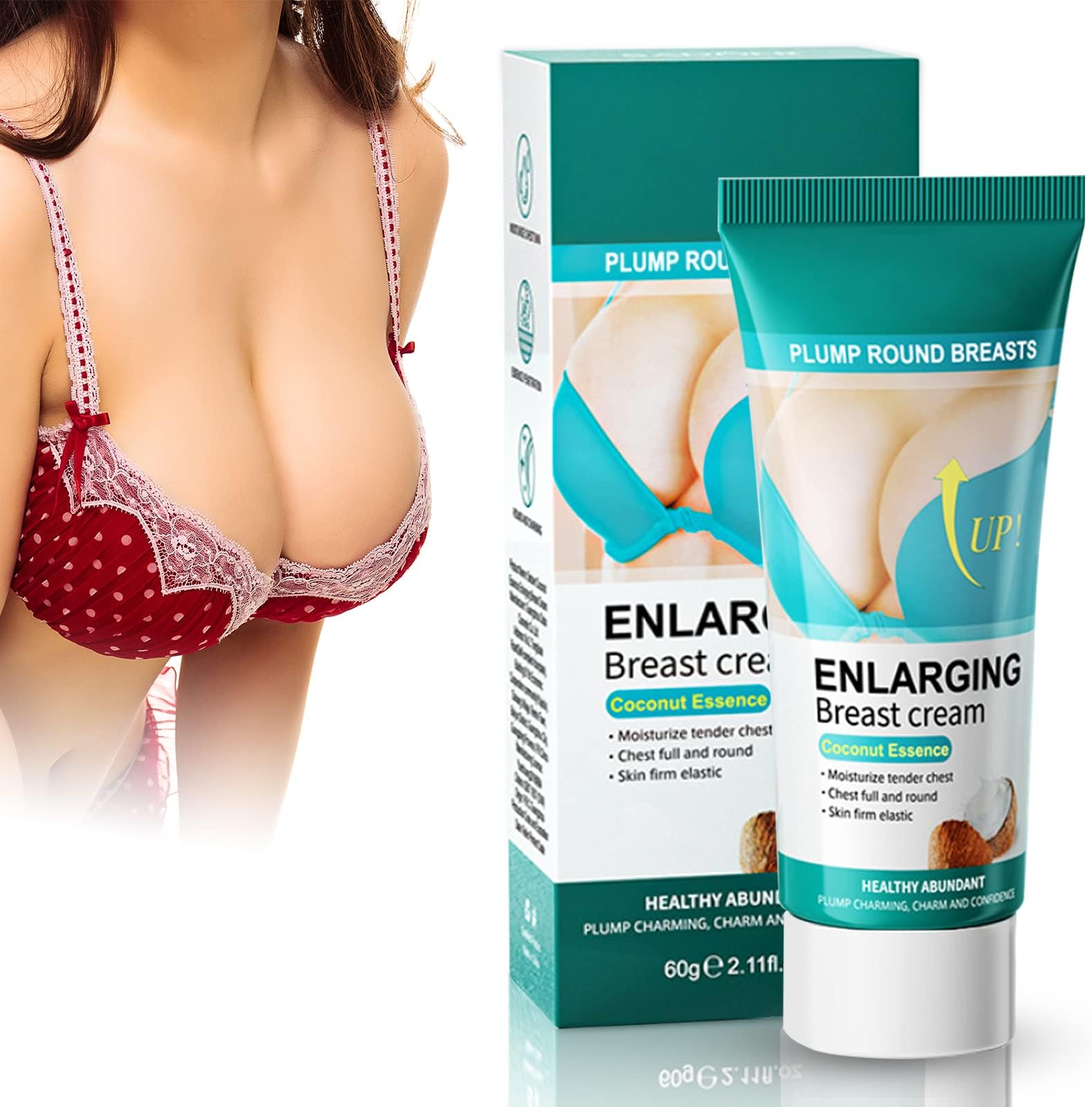 Breast Enhancement Cream, Natural Breast Enlargement for Breast Growth, Firming and Lifting Cream Nourishing for Push Up Bust for All Skin Types