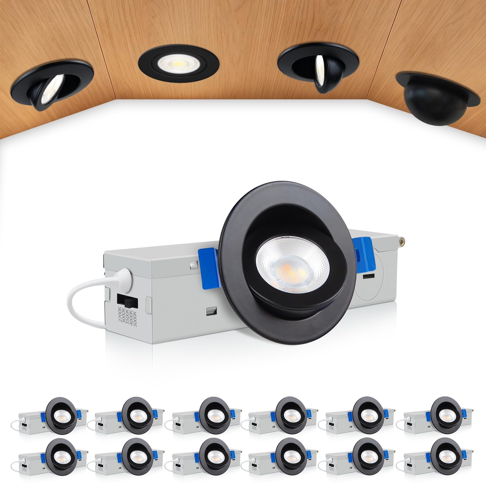 zouzai black gimbal recessed light