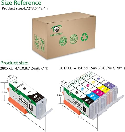 Miniatura 3 de Supricolor PGI-280XXL CLI-281XXL - Cartuchos de tinta de repuesto para PGI 280 XXL CLI 281 XXL 6 Color (1 PGBK 1 Negro 1 Cian 1 Magenta 1 Amarillo 1