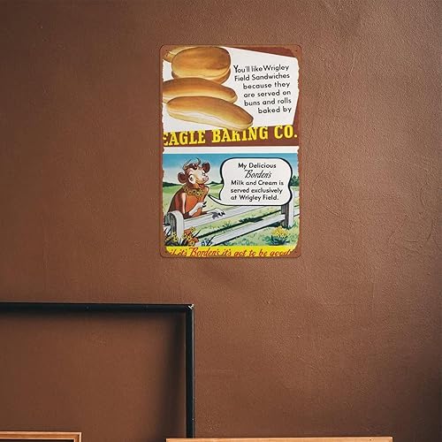 Miniatura 6 de 1947 Bordens Dairy Wrigley Field - Póster de arte de pared para decoración de pared perfecta para bares, clubes, cuevas de hombre, salas de estar,