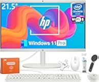 HP All in One Desktop Computer for Home, Intel Celeron J4025, 21.5 inch FHD Anti-Glare, WiFi 6, 16 GB DDR4, 512 GB SSD, 1TB USB Flash Drive, Home PC, Wired KB & Mouse, Windows 11 Pro, W/Accessories