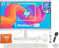 HP All in One Desktop Computer for Home&comma; Intel Celeron J4025&comma; 21&period;5 inch FHD Anti-Glare&comma; WiFi 6&comma; 16 GB DDR4&comma; 512 GB SSD&comma; 1TB USB Flash Drive&comma; Home PC&comma; Wired KB & Mouse&comma; Windows 11 Pro&comma; W&sol;Accessories