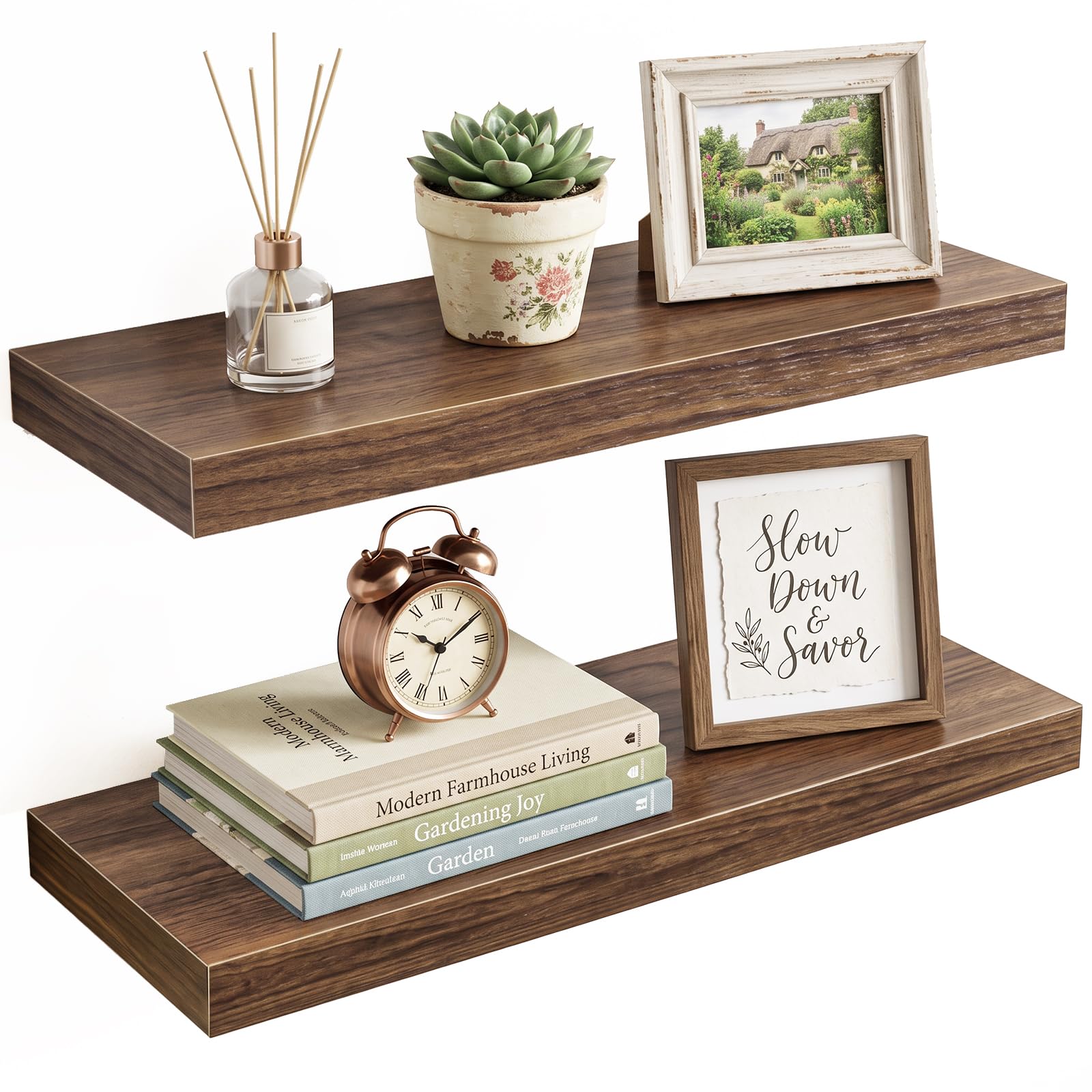 Fixwal Floating Shelves - White, Set of 2 -8 Fixwal Floating Shelves - White, Set of 2 -8