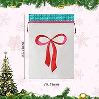 Vista 5 de THOVSMOON Saco de Navidad de Papá Noel con cordón, bolsa de regalo de lona de Santa Claus de 19.7 x 27.5 pulgadas, suministros reutilizables