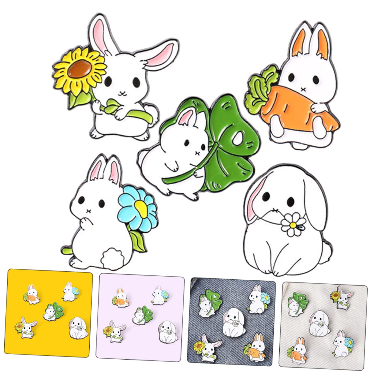 GALPADA 25pezzi Spilla Decorativa Forma Di Coniglio Kawaii Spille Cartoon Per Abbigliamento Cappelli e Borse Accessorio Unico e Adorabile Per Ogni Occasione