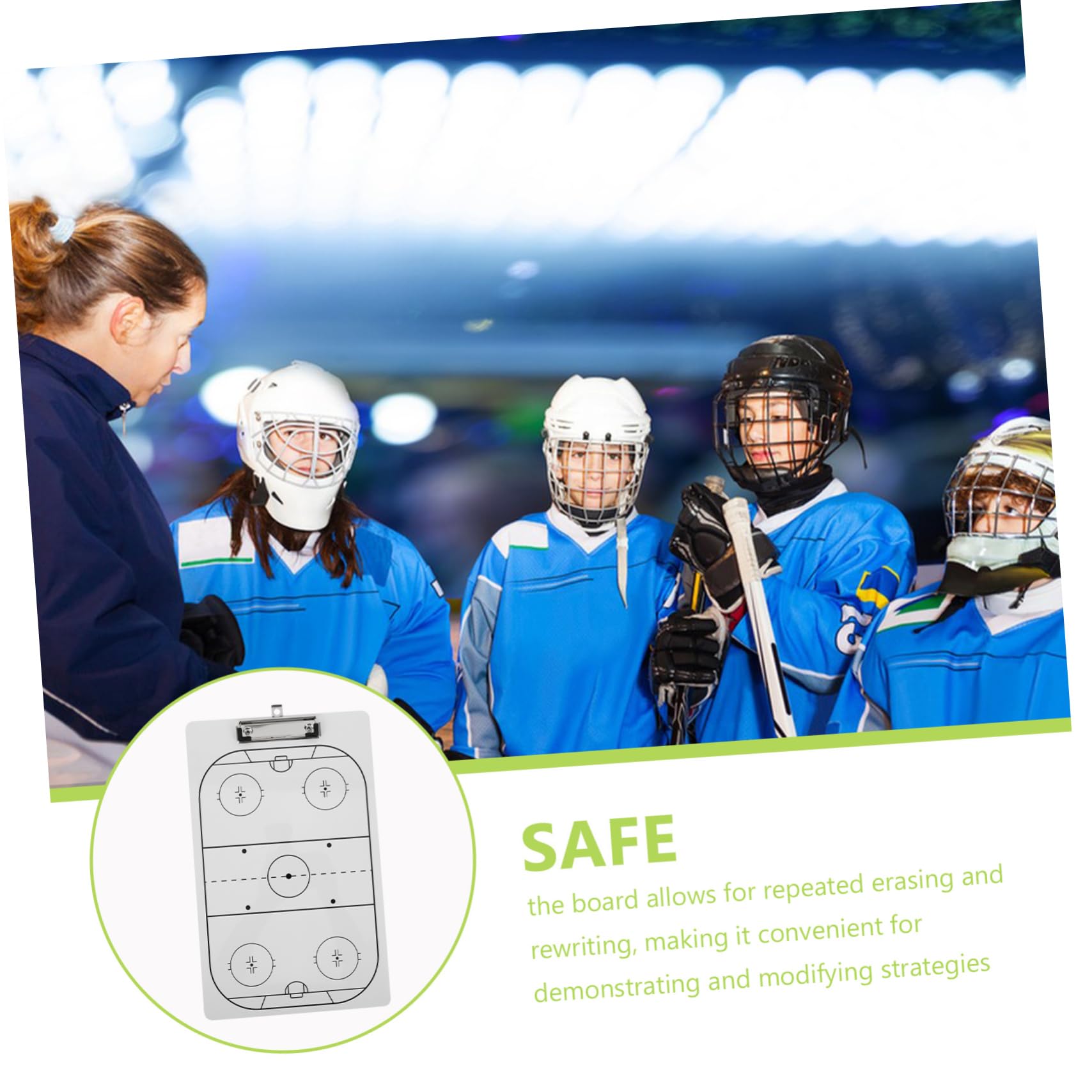 Toddmomy Pizarra Blanca De Hockey para Entrenadores, Tablero Táctico Borrado En Seco, Superficie Duradera, Portátil y Ligera, Herramienta De Estrategia para Hockey sobre Hielo y Deportes De Equipo