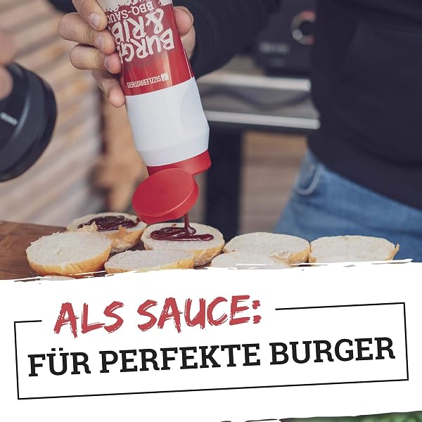 Burger & Ribs BBQ Sauce 500 ml - Perfekt für Burger, Grillfleisch, Steaks, Pulled Pork, Hähnchen & Co. - Barbecue Glaze für Spareribs - SizzleBrothers - 4