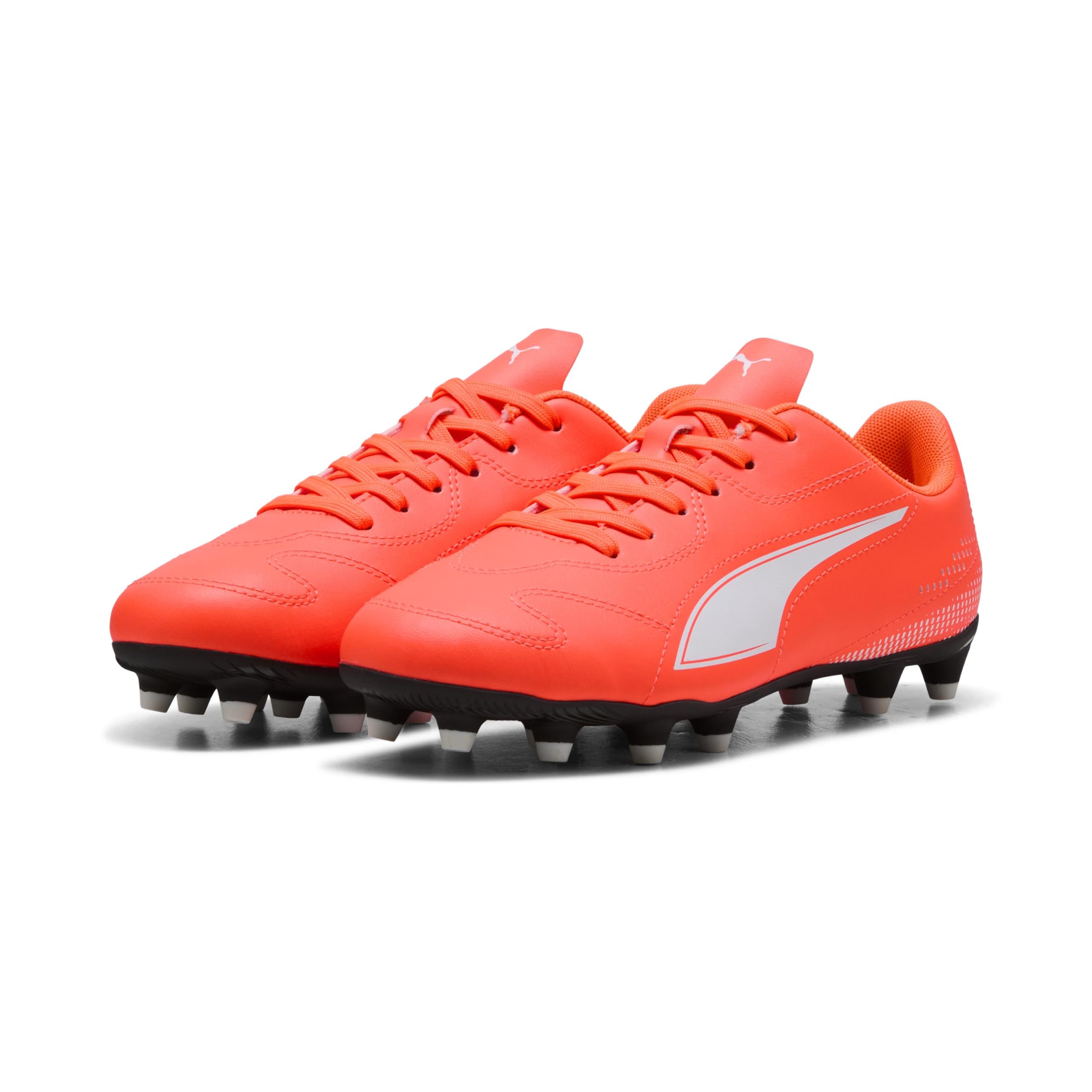 Puma Vitoria II Fg/AG JrSoccer - Scarpe Unisex per Bambini, Glowing Red Puma White, 30 EU