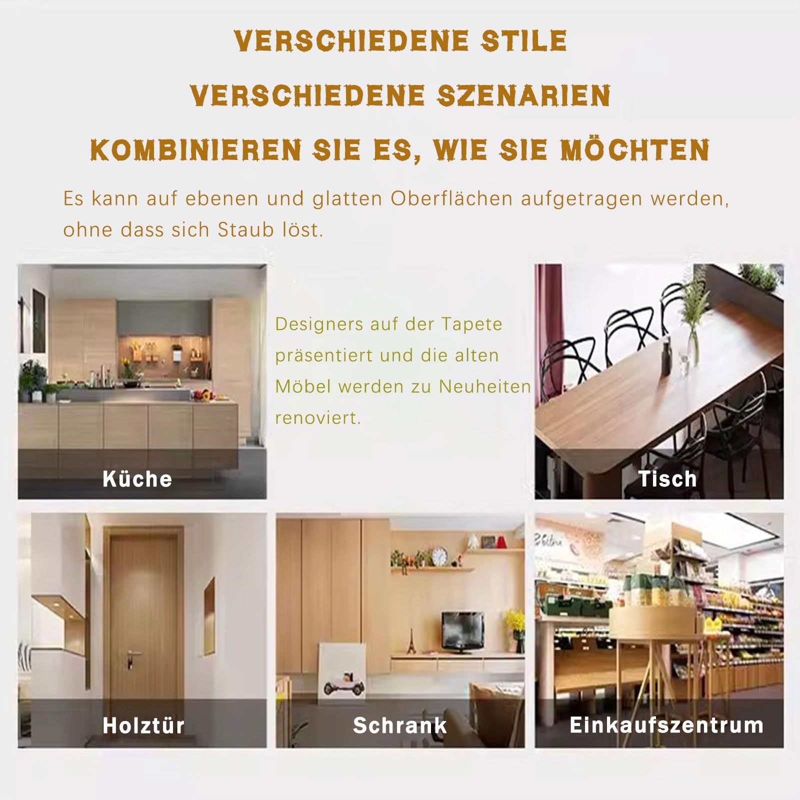 Łożyska igiełkowe z obudową ciągnioną Samoprzylepna folia PVC o wyglądzie drewna do mebli i ścian Wielokolorowa, w wielu rozmiarach(Möbelfolie 1,80W x 300L cm)