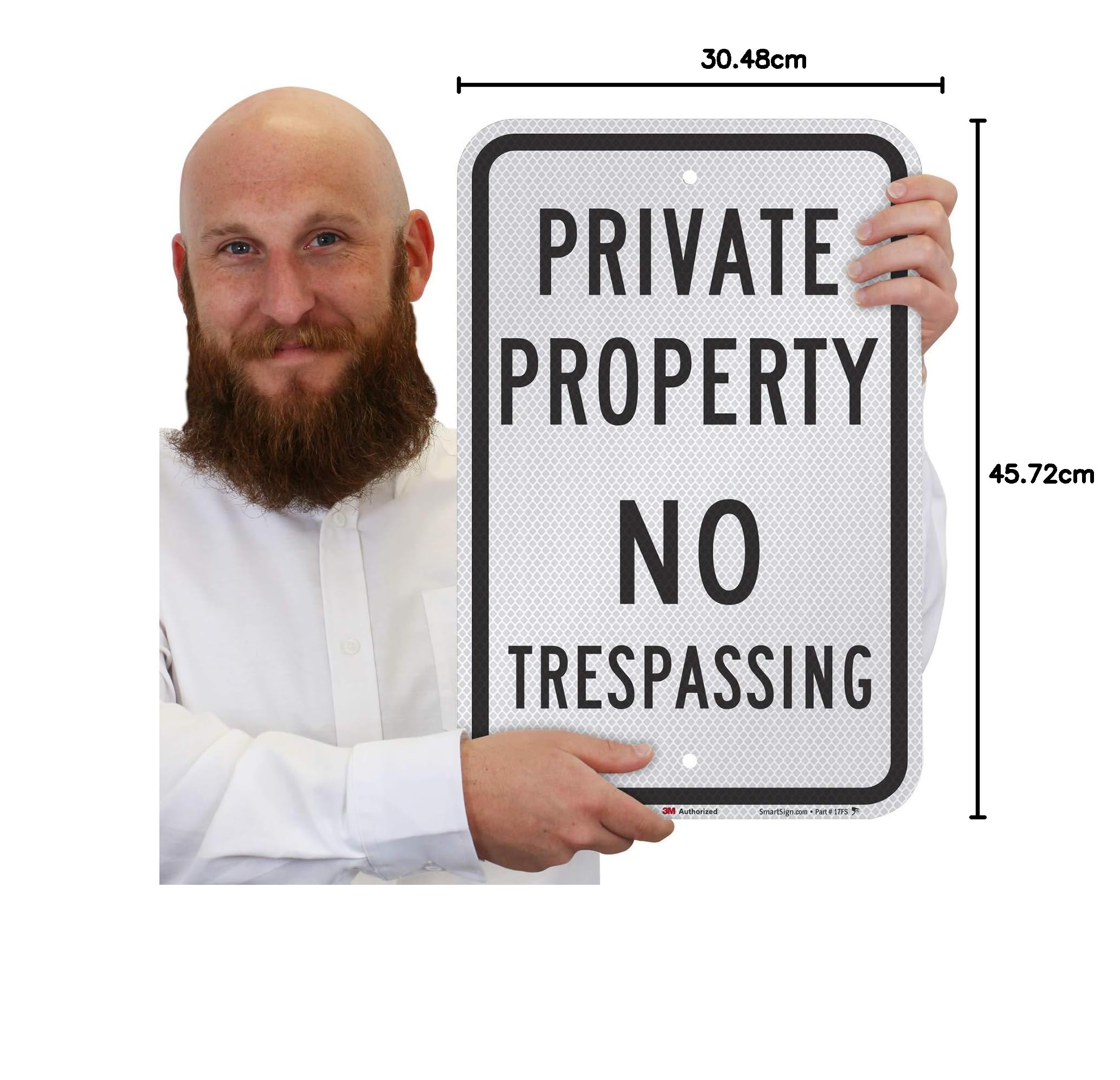 Smartsign Sécurité Sign, Legend "Propriété privée – pas Entrés", Noir sur blanc, 18" x 12", Noir sur blanc, 1