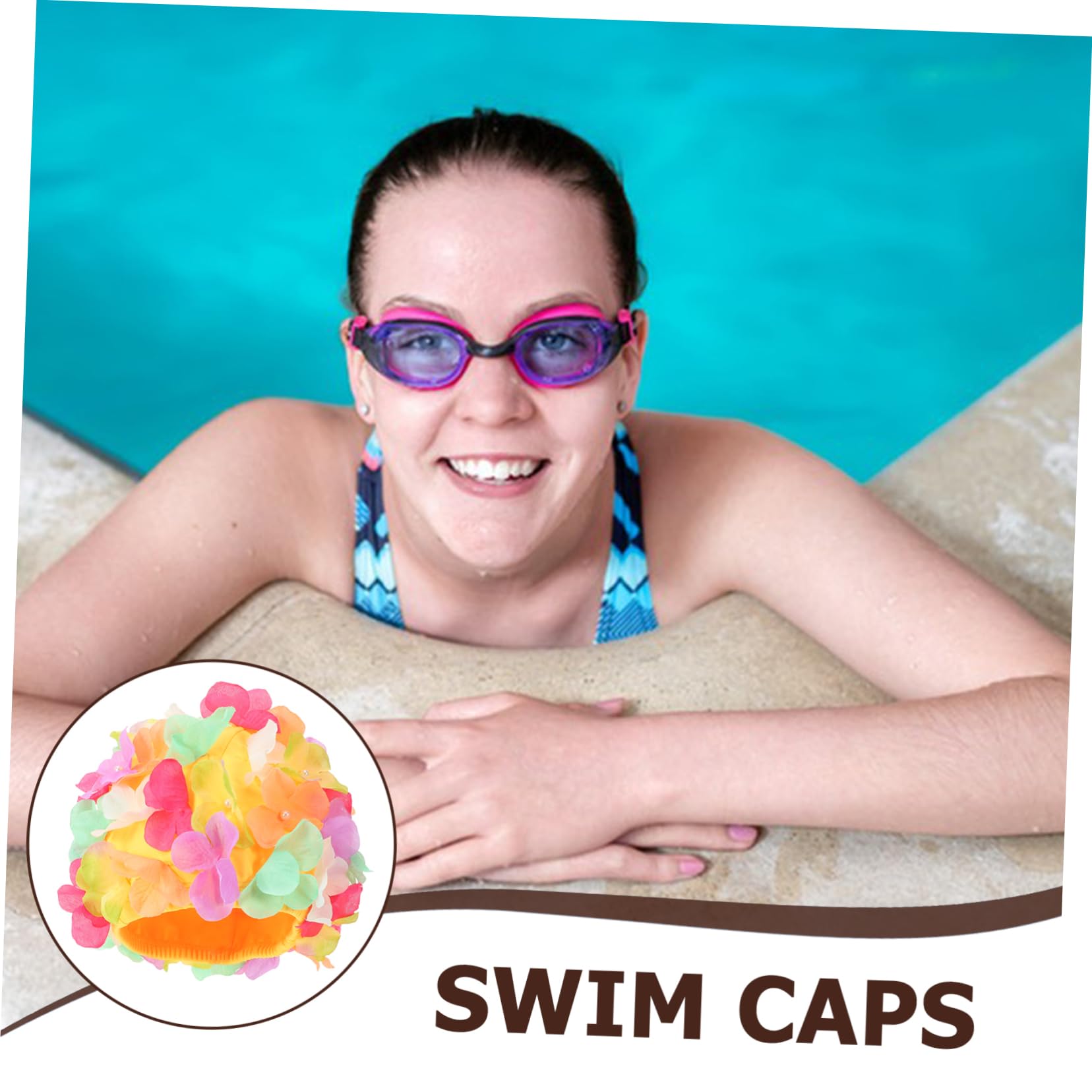 Bonnets De Bain pour Femmes Bonnet De Bain Piscine Chapeau De Natation Chapeaux De Bain Femmes Cheveux De Bain Cheveux Chapeau De Bain Fleur Mesdames Floral Nylon