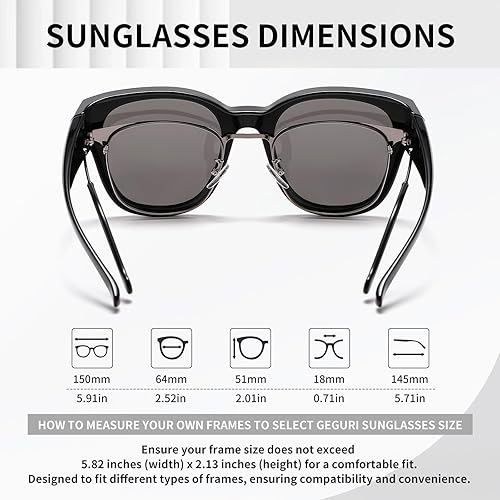 Miniatura 3 de Lentes de sol polarizados para mujeres y hombres, lentes de sol cuadrados de moda envolventes con protección UV400 para conducir