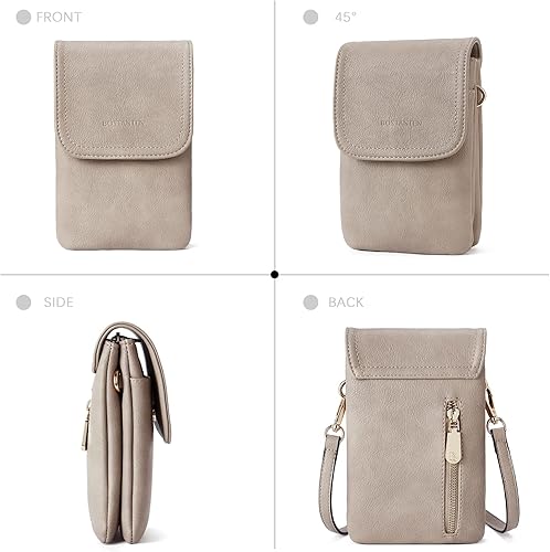 Miniatura 8 de Bolso bandolera pequeño de piel vegana BOSTANTEN para mujer, con diseño de cartera para celular, con correa ajustable