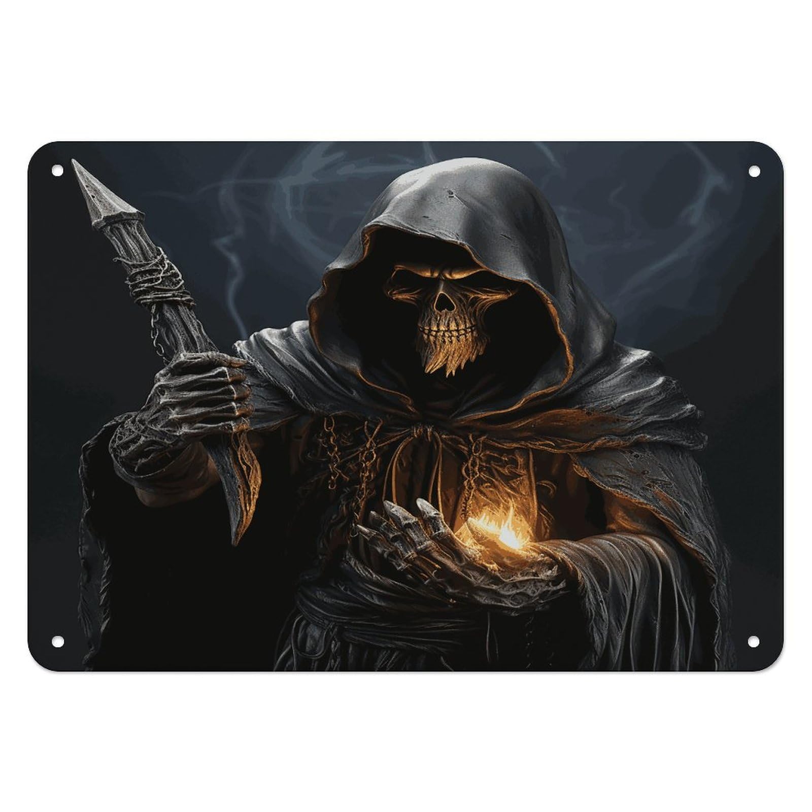 Fekiloot Style Grim-Reaper Wall Decor Iron Painting Metal Sign