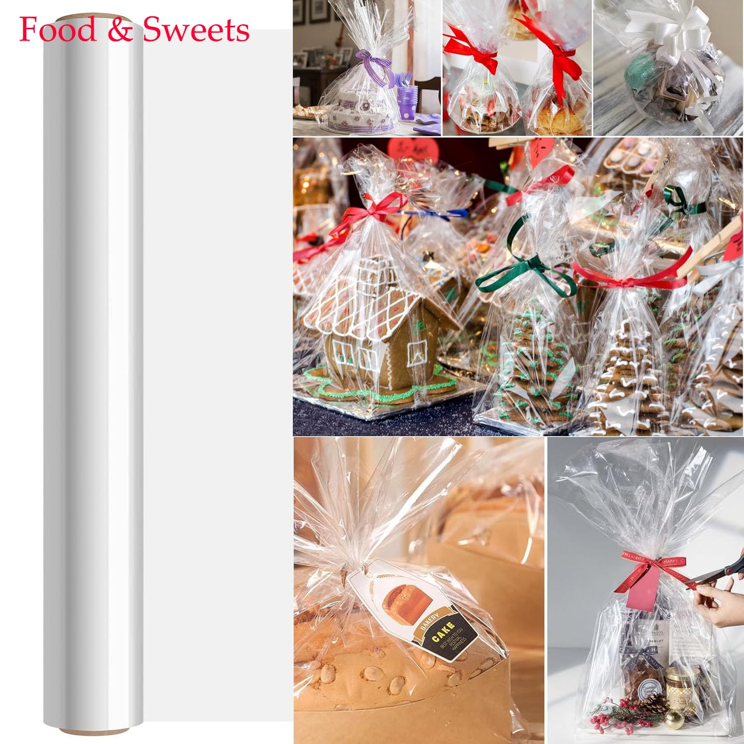 Rotolo Di Pellicola Trasparente In Cellophane Da 50 Cm X 20 M Per Confezionare Cesti Regalo Per Fioristi~p170949735 - Foto 7