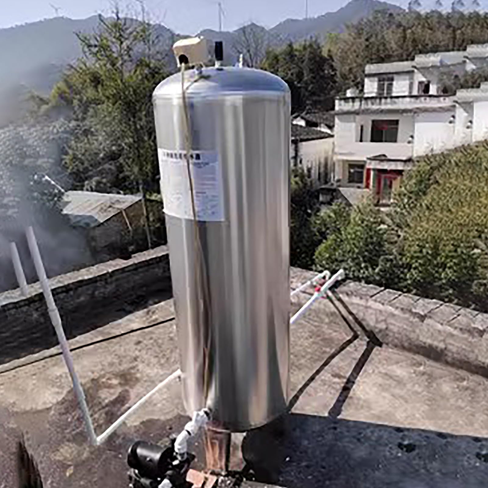 Vaso Expansion El Tanque de Presión del Pozo del Tanque de Agua del Acero Inoxidable, Torre de Agua de Pozo de Presión Vertical para El Hogar, Suministro de Agua Galones Presurizado(40x65cm (60L/16 ga