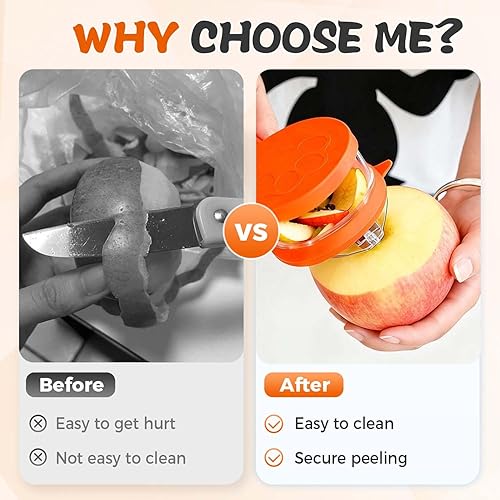 Miniatura 4 de 2026 Nuevo Pelador de Frutas Especial de Cocina con Almacenamiento en Caja, Pelador de Verduras Mejorado con Recogedor de Cáscara con Cubo de