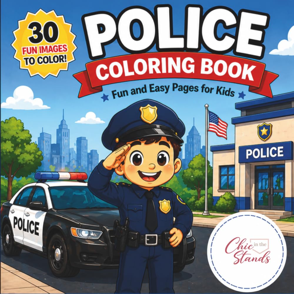 Police Coloring Book: Fun and Easy Pages for Kids