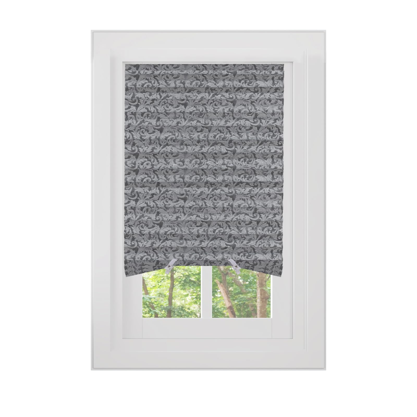 Gyrategirl Paper Blinds for Windows Pleated Blinds for Indoor Windows Embossed Pleated Light Filtering Fabric Blinds Temporary Blinds Self Adhesive Cordless Easy to Cut and Install for Bedroom etc