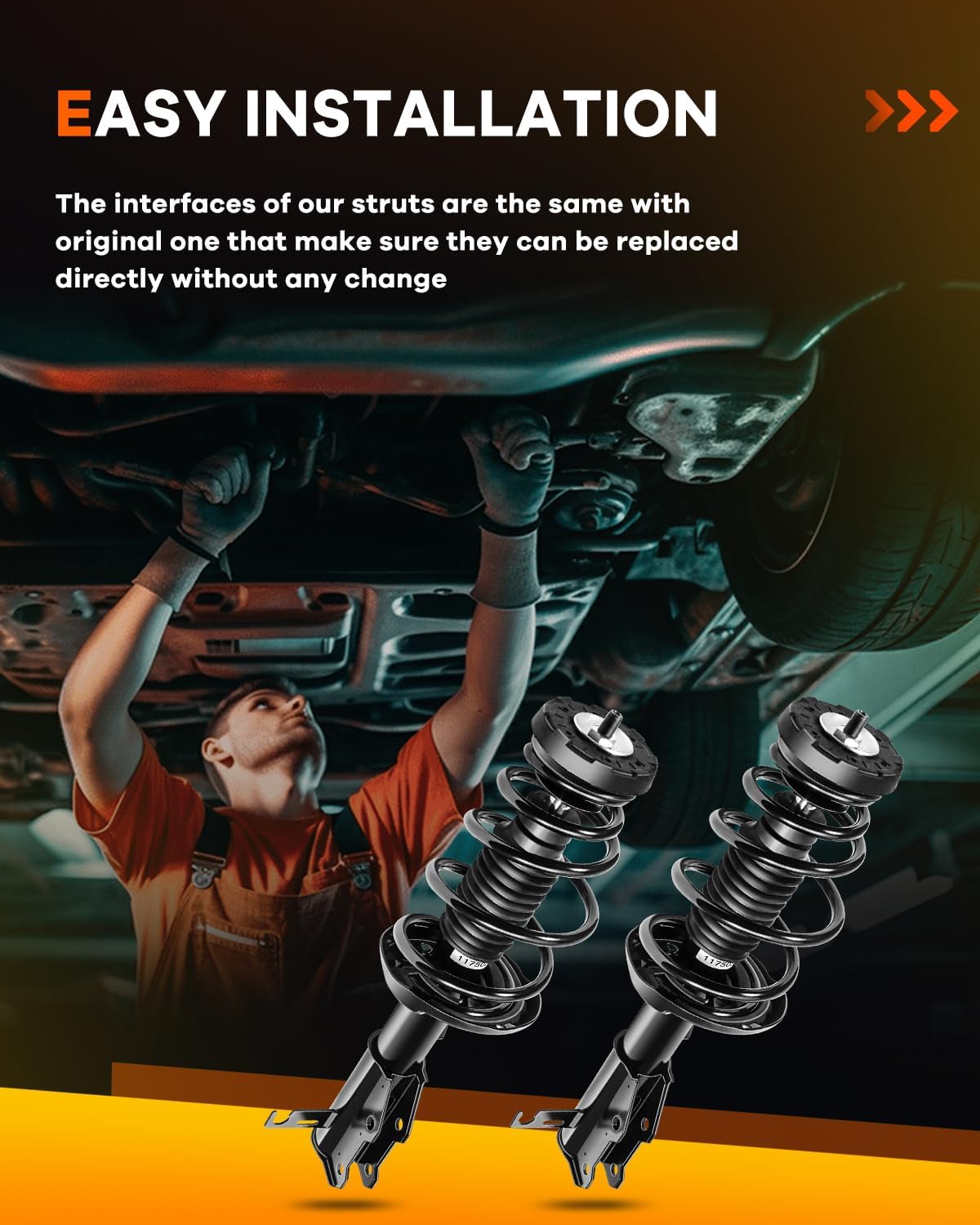172529 Front Struts Shocks for Chevy, OCPTY Complete Strut Spring Assembly Fits 2010 for Buick Allure,2010-2015 for Buick LaCrosse FWD,2014 for Chevy Impala,2013-2014 for Chevy for Malibu Set of 2