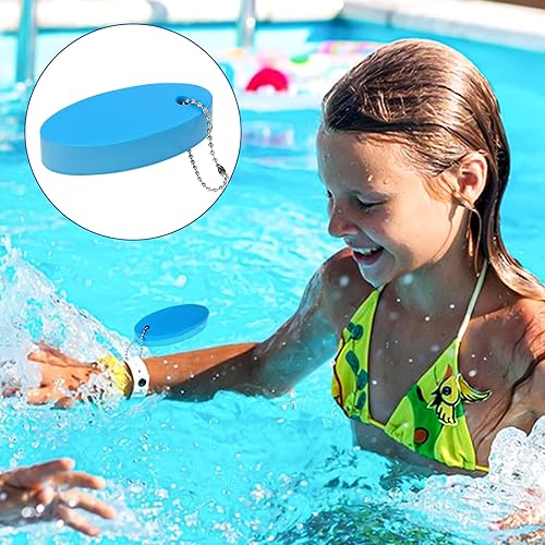 Miniatura 5 de Llavero flotante para llaves de barco, paquete de 4 llaveros flotantes de espuma de vinilo impermeable de color brillante ovalado para lancha,