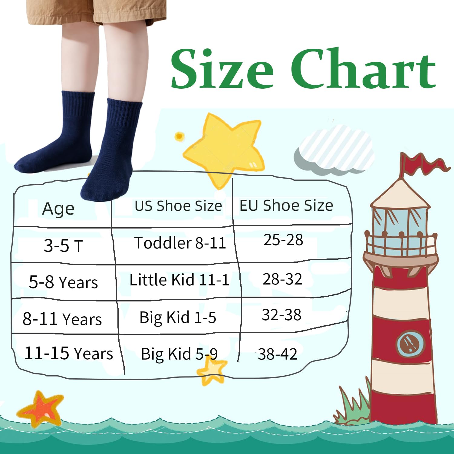 Marchare Lot de 6 paires de chaussettes sans couture pour enfants en coton avec rayures rétro
