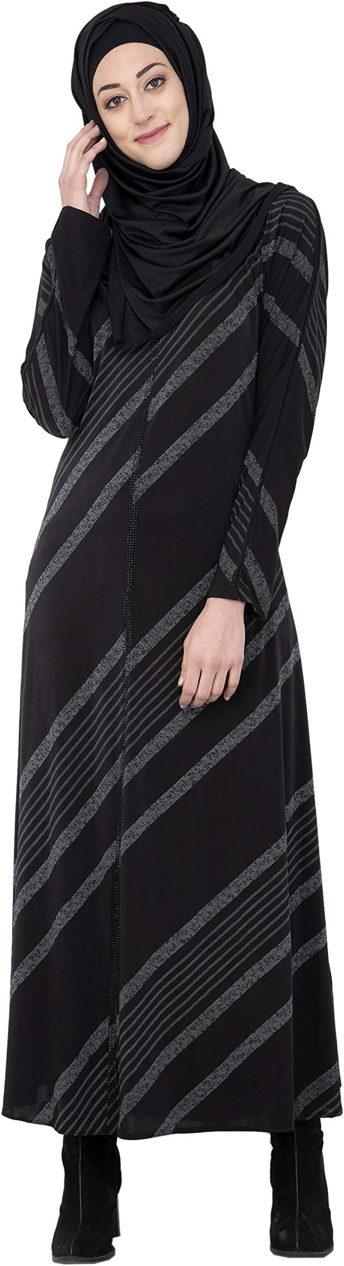 Premium Poly Lycra with Crystal Abaya