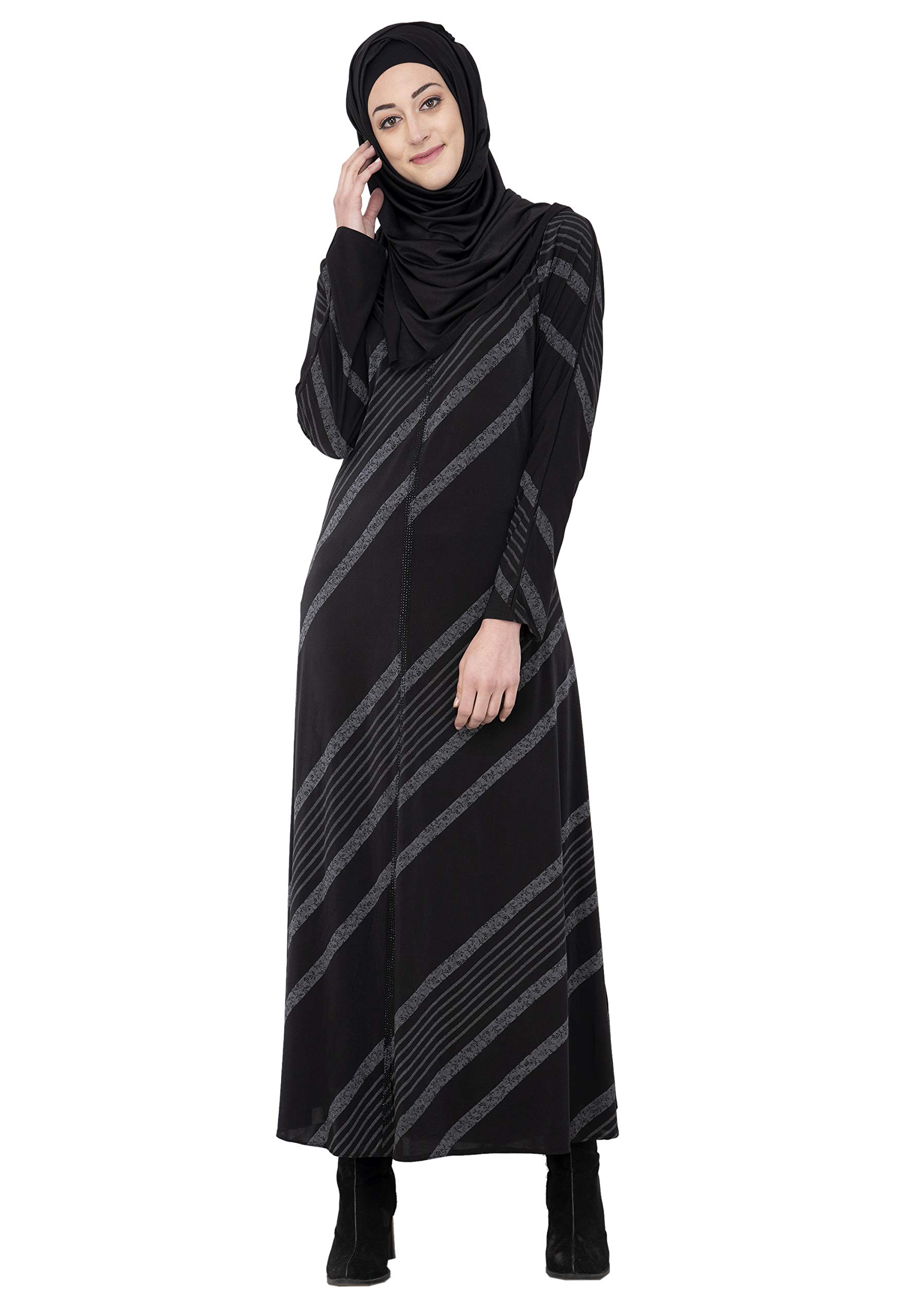 Premium Poly Lycra with Crystal Abaya