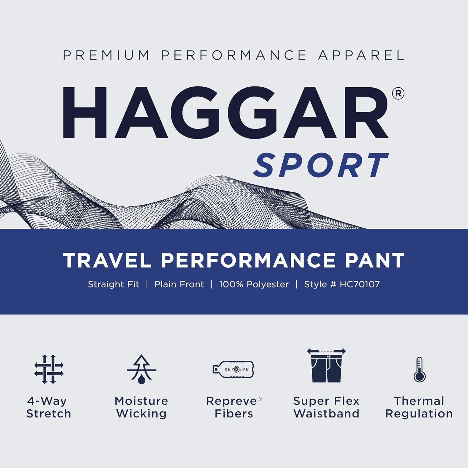 Haggar Men's Sport Travel Performance Stretch Straight Fit Casual Pant