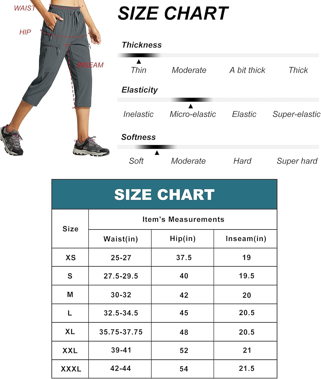 Libin Women's Cargo Hiking Pants Lightweight Quick Dry Capri Pants Athletic Workout Casual Outdoor Zipper Pockets : Sports & Outdoors