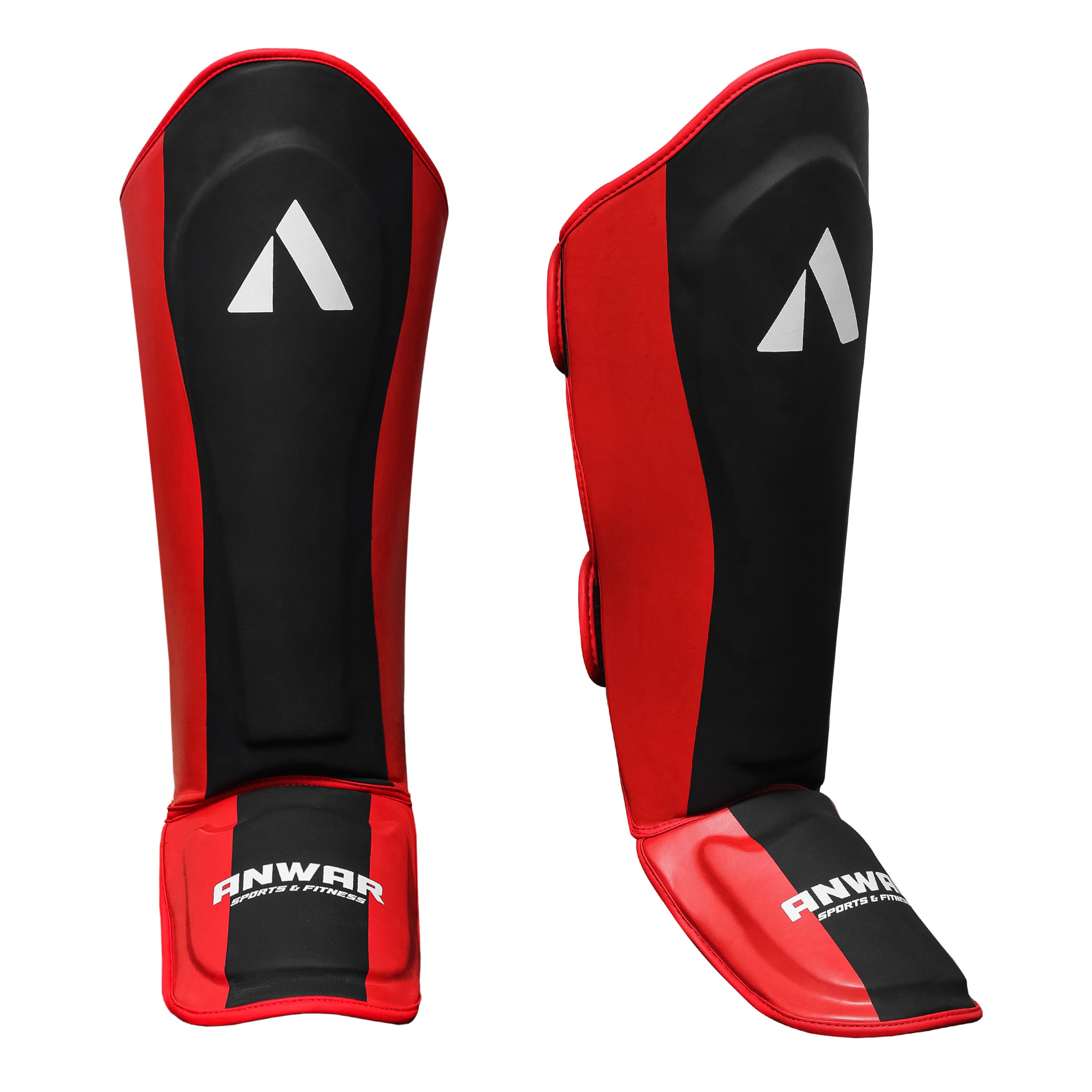 Shin Guards – Boxing Muay Thai Instep Leg Protector for Martial Arts, Kickboxing, BJJ, Karate, Taekwondo – PU Leather reinforced MMA Shin Guards – Leg Instep with Foam Padding