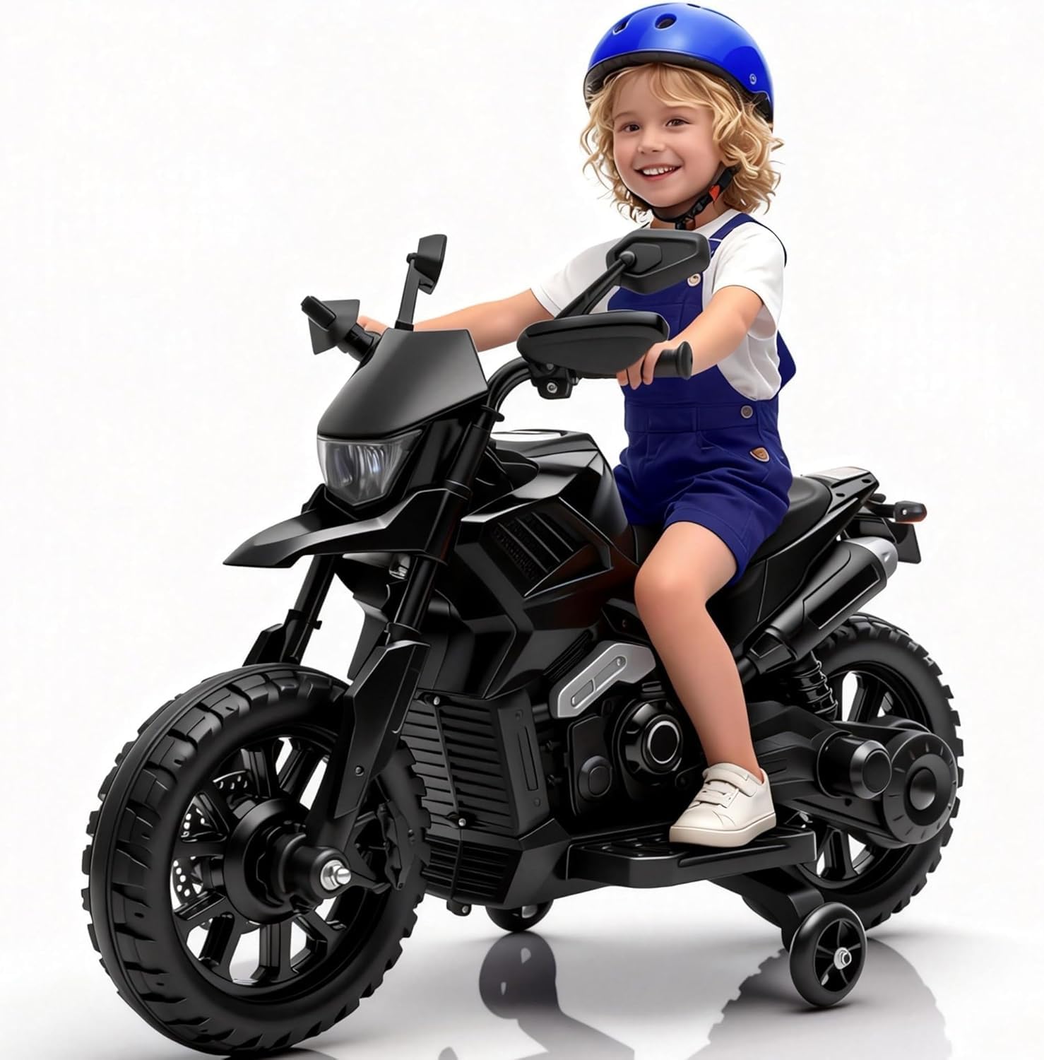 6V Elektro Motorrad Kinder, Kindermotorrad Mit 3 Geschwindigkeiten, Stützrädern, Max 6 Km/h, Bis Zu 40 Minuten Ununterbrochene Fahrzeit Für Kinder/Jugendliche