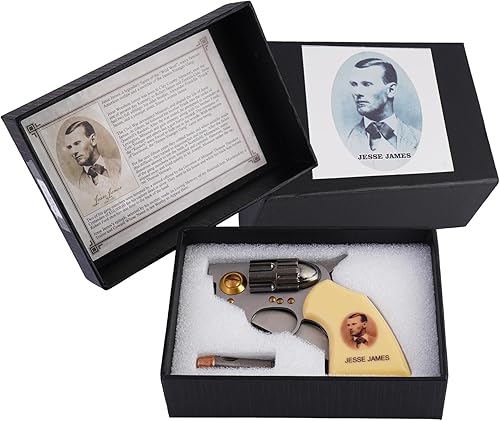 Miniatura 4 de Trendy Zone 21 Cuchillo plegable Jesse James, cuchillo de bolsillo abierto de 7.5 pulgadas con retrato impreso de Jesse James, viene con cuchillo