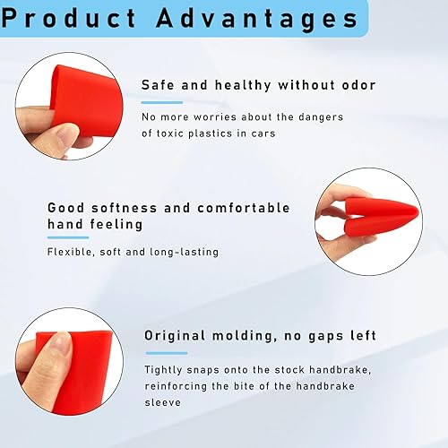 Miniatura 3 de Funda para freno de mano para automóvil, protector de palanca de cambios de freno de mano elástico antideslizante de silicona, cómoda decoración de