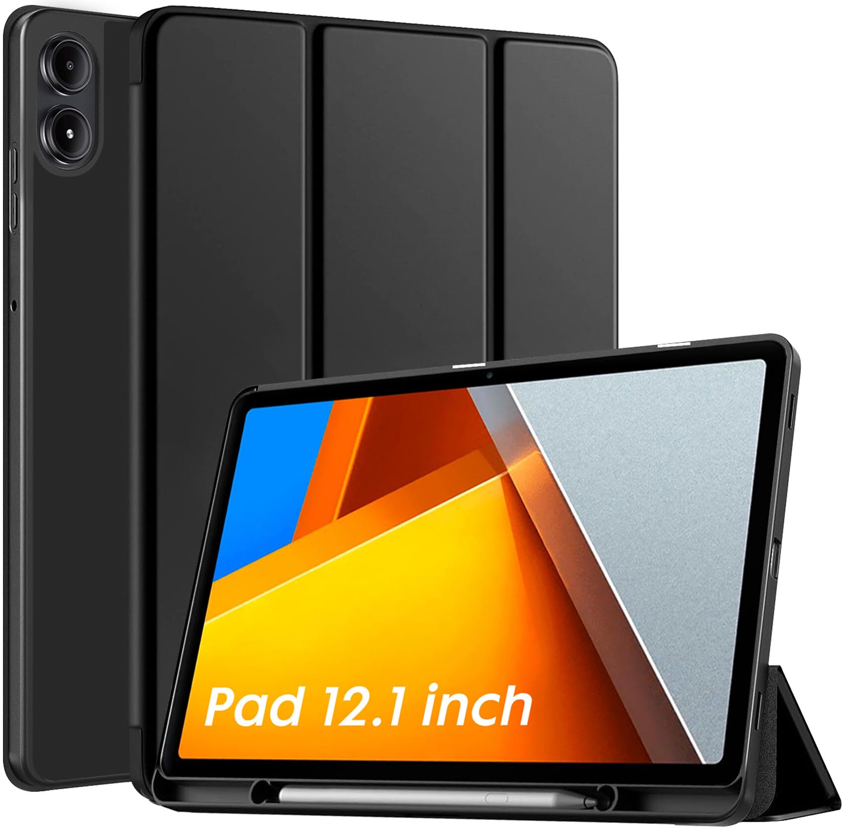 Robustrion Cover for Poco Pad 12.1 Cover Case, Flip Cover with Pencil Holder for Poco Pad 5G Tablet 12.1 inch [ Auto Sleep Wake Support] - Black (B0D9XSYMQD) Amazon Price History, Amazon Price Tracker