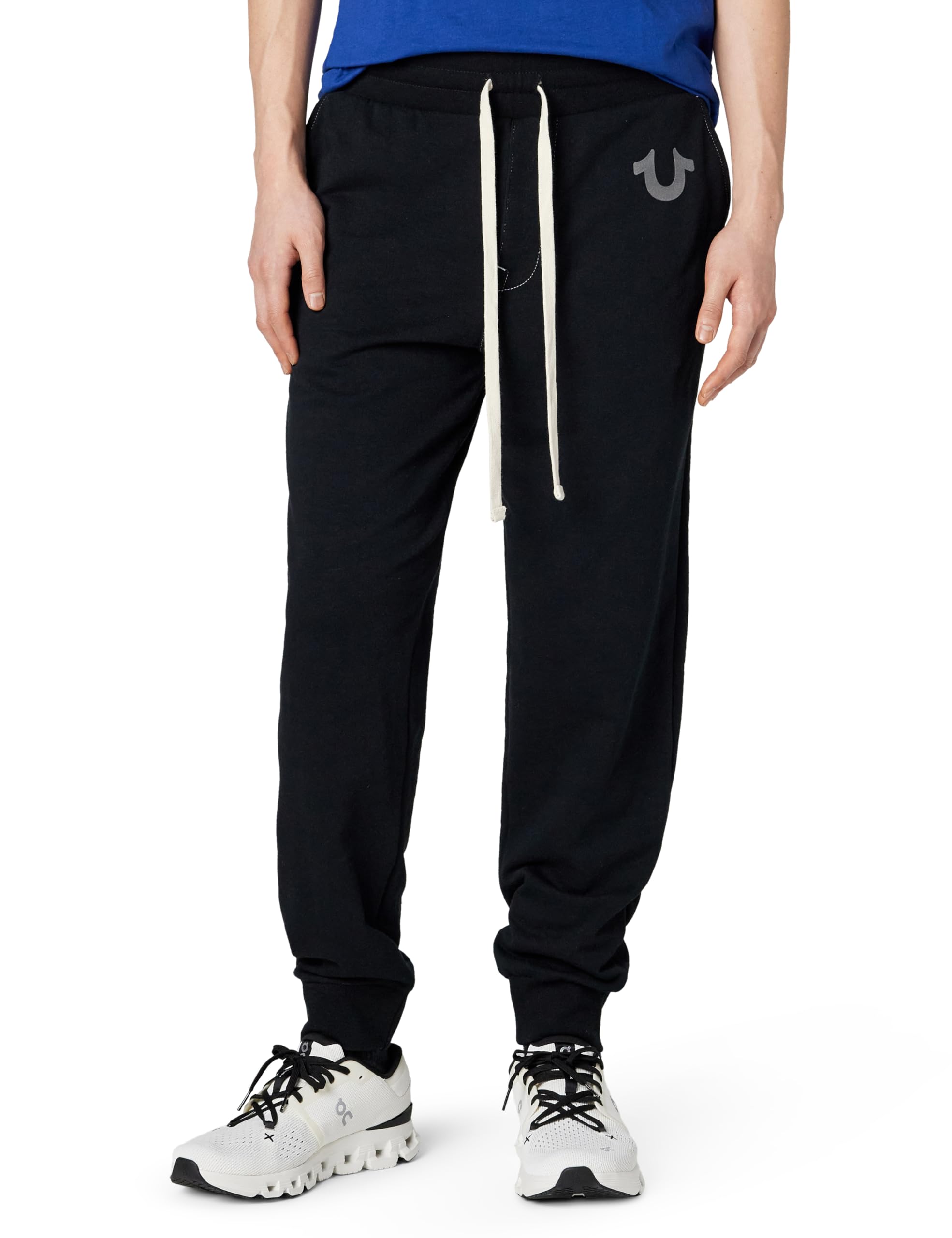 True Religion Mens Classic Logo Jogger Sweatpants Soft Mens Joggers with Pockets Comfortable Sweat Pants