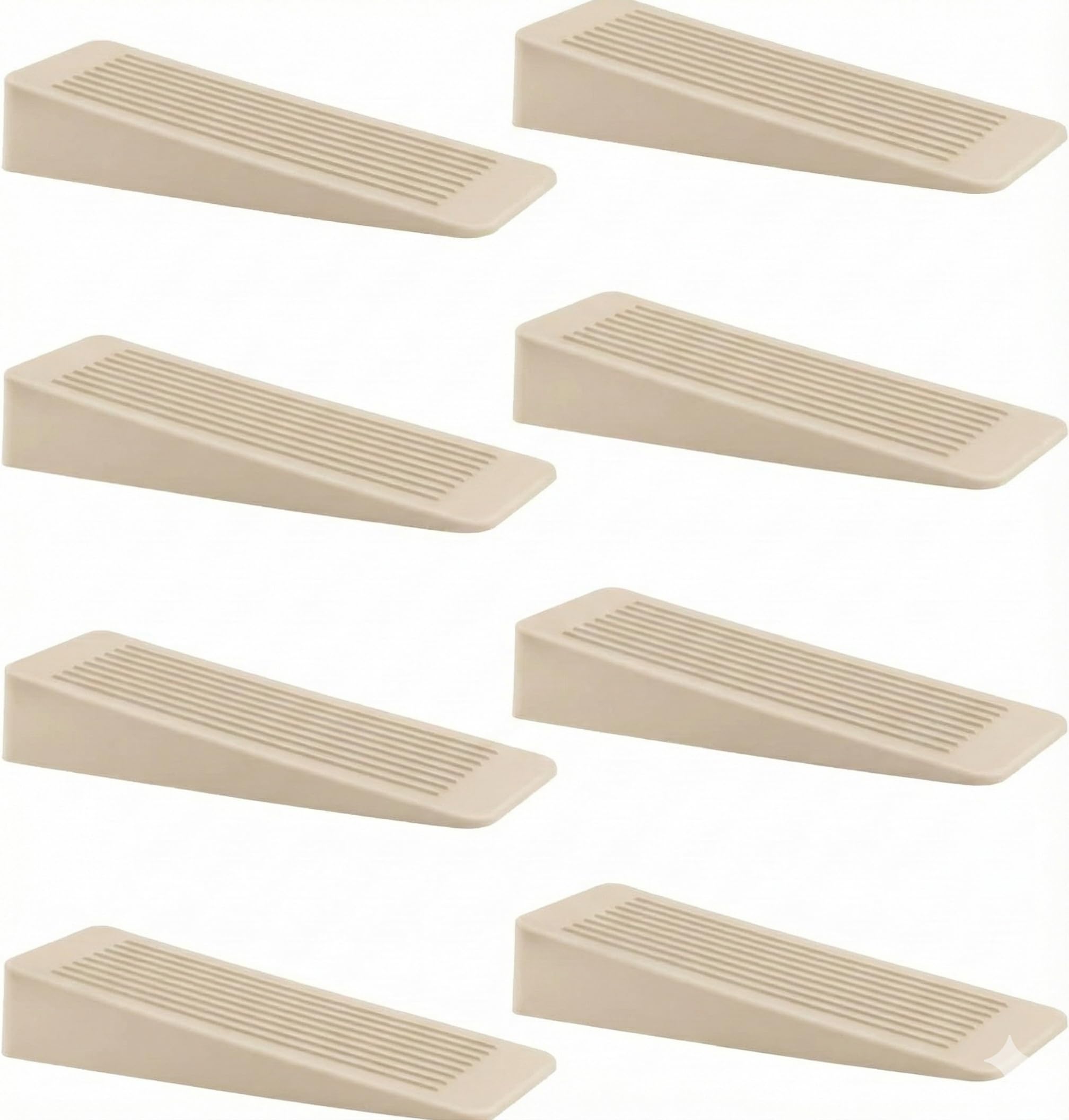 Rubber Door Stop 8 Pack, Door Stoppers for Floor, Door Stops Indoors, Door Wedge, Non-Slip Rubber Door Stopper, Door Wedges Indoors, Ideal for All Floor Types, Cream