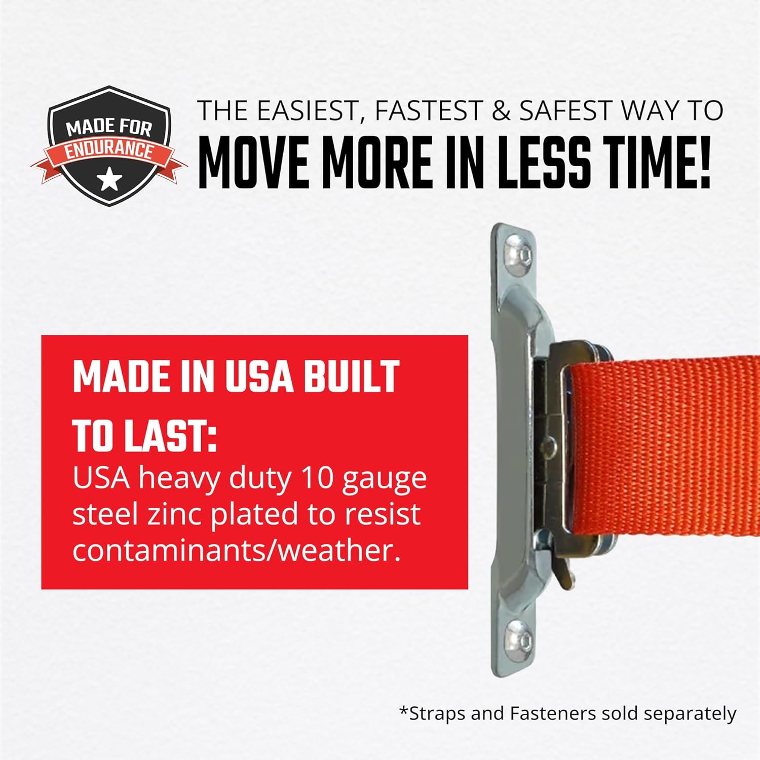 Zinc SNAP-LOC E-Track Single Strap Anchor 10-Pack, Logistic Tie-Down for Pickups, Trucks, Trailers