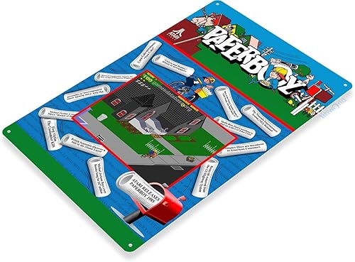 Miniatura 2 de Tinworld Cartel de estaño Paperboy Arcade Sign Game Room Sign Marquesina Retro Classic Gaming Console C735