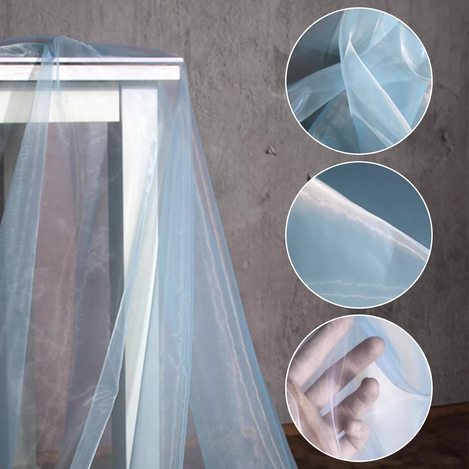 150 cm × 2,5 M Organza Stoff Glanz Organza Meterware Organza Spitzenstoff Organza Stoff Nähen Magisch Transparenter Tüll für Hochzeit Tischdecken Kleid BüHnenshow Geschenkband Schleife DIY