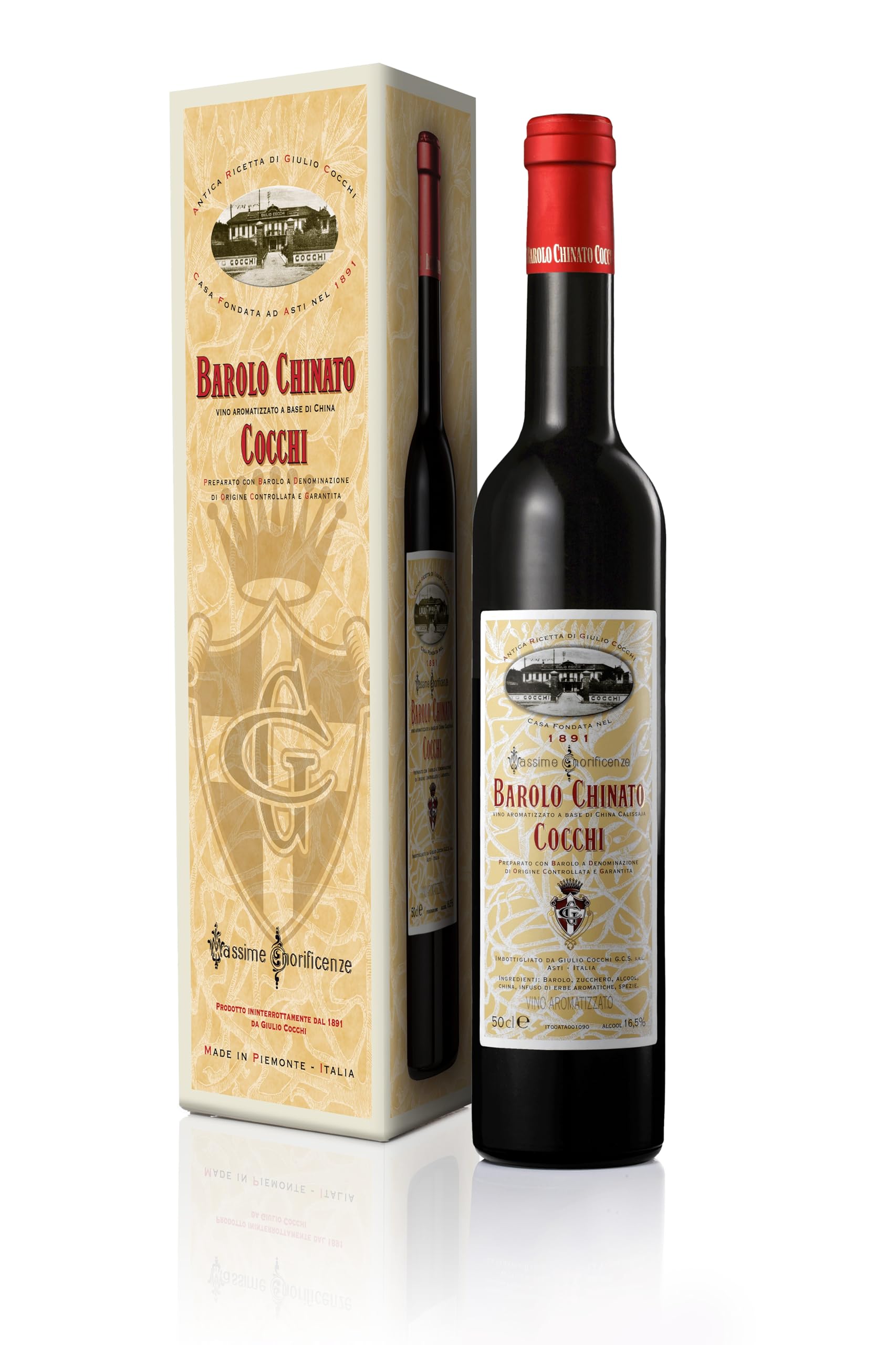 COCCHI - Barolo Chinato - Apéritif à base de Vin - 16,5% Alcool - Origine : Italie/Piémont - Notes de rhubarbe & de vin - A déguster pur ou en cocktail - 50 cl